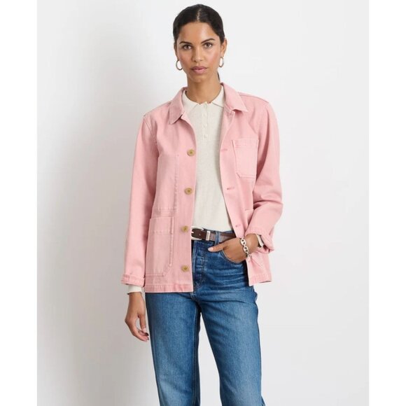 Alex Mill Britt Work Jacket in Light Pink Size Large Barn Jacket Chore Coat Fall - Picture 1 of 7